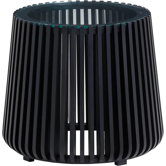 Bungalow Side Table by LH Imports. Made from acacia wood, tempered clear glass in a unique style.