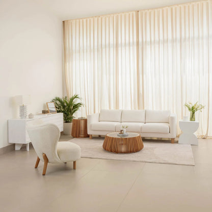 Bungalow Side Table by LH Imports. Made from acacia wood, tempered clear glass in a modern style.