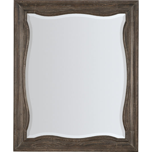 Traditions Landscape Mirror by Hooker Furniture in dark wood. Made from pine, mirror in a traditional style.