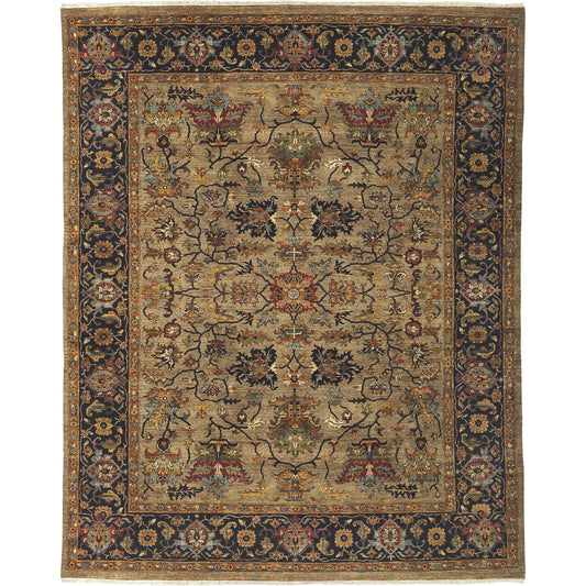 BUR-9117 Rug by Surya in black, light beige, brown, medium brown, sage. Made from 100% wool in a unique style.