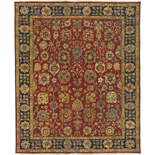 BUR-9118 Rug by Surya in black, rust, mustard, medium gray. Made from 100% wool in a unique style.