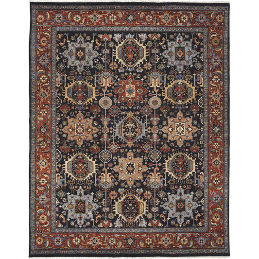 BUR-9119 Rug by Surya in black, rust, medium gray, charcoal. Made from 100% wool in a unique style.