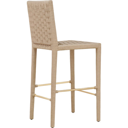 Burbank Bar Stool by Worlds Away in natural, antique brass. Made from unique in a modern style.