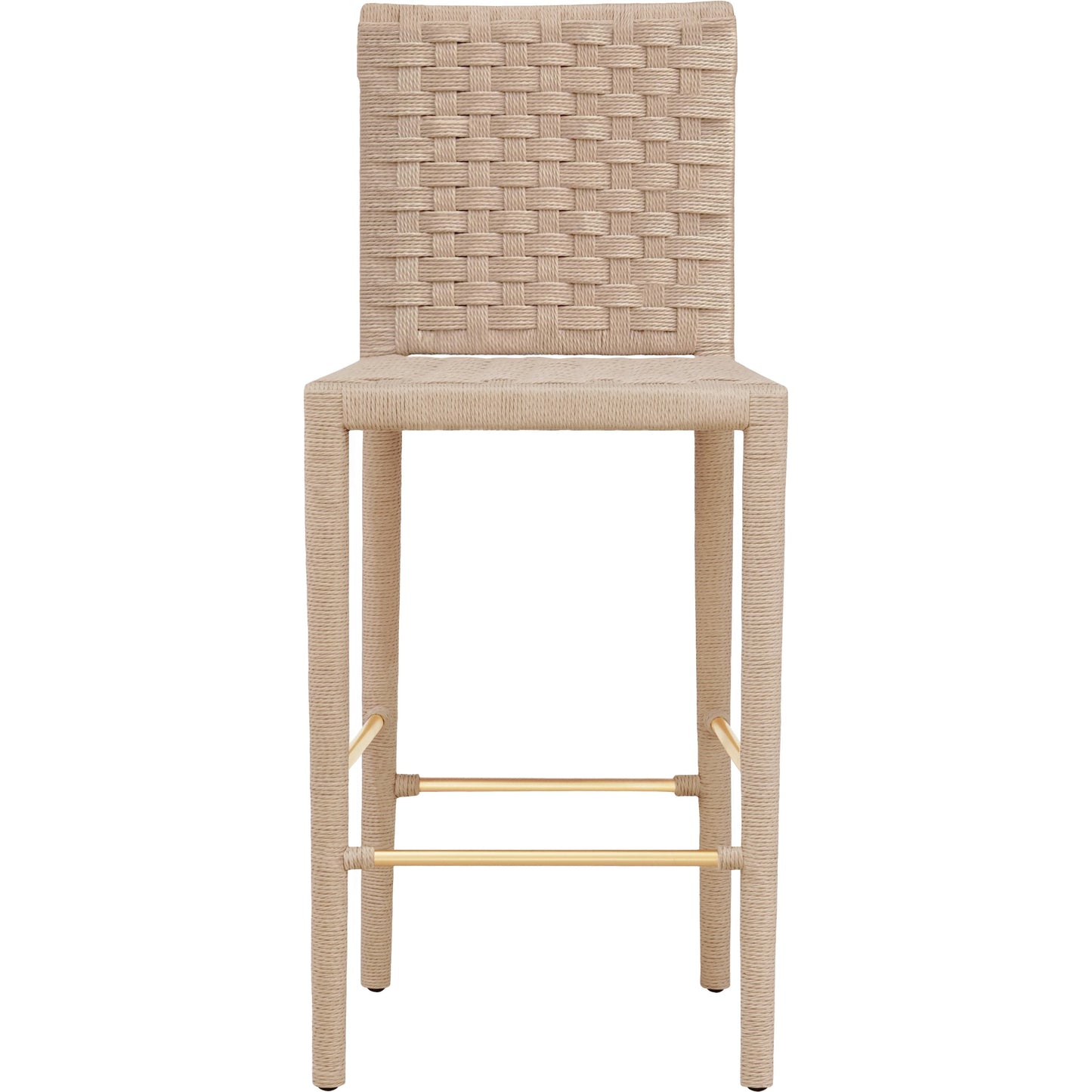 001 SI-2018950 | Additional Silo | Burbank Bar Stool by Worlds Away in natural, antique brass. Made from unique in a modern style.