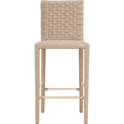 Burbank Bar Stool by Worlds Away in natural, antique brass. Made from unique in a modern style.