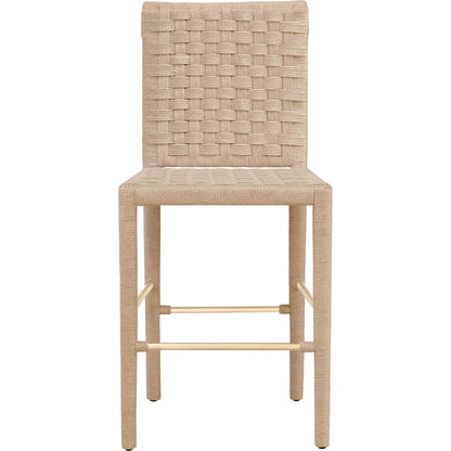 Burbank Counter Stool by Worlds Away in natural, antique brass. Made from unique in a modern style.