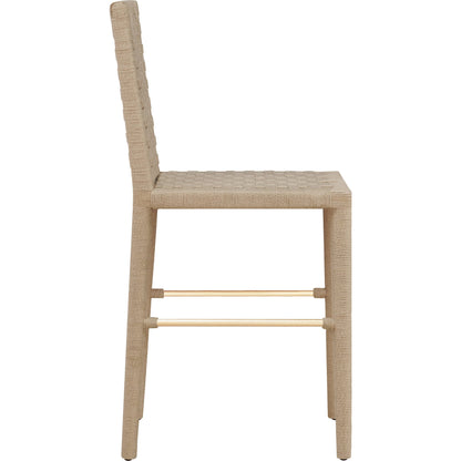 Burbank Counter Stool by Worlds Away in natural, antique brass. Made from unique in a modern style.