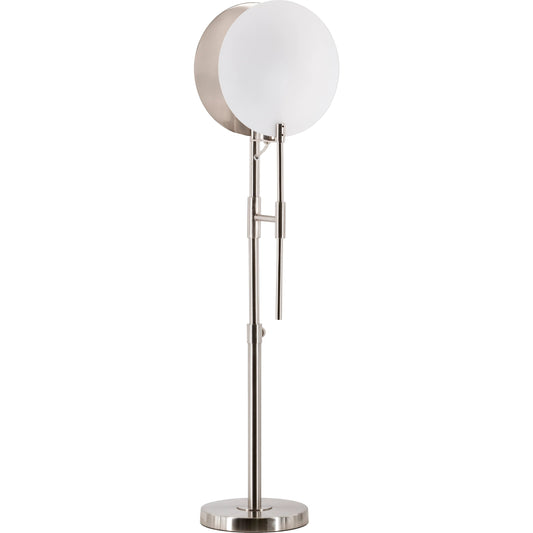 Buxton Lamp - 25428 by Surya in metallic nickel, translucent, white and plated matte. Made from acrylic, metal in a modern style.