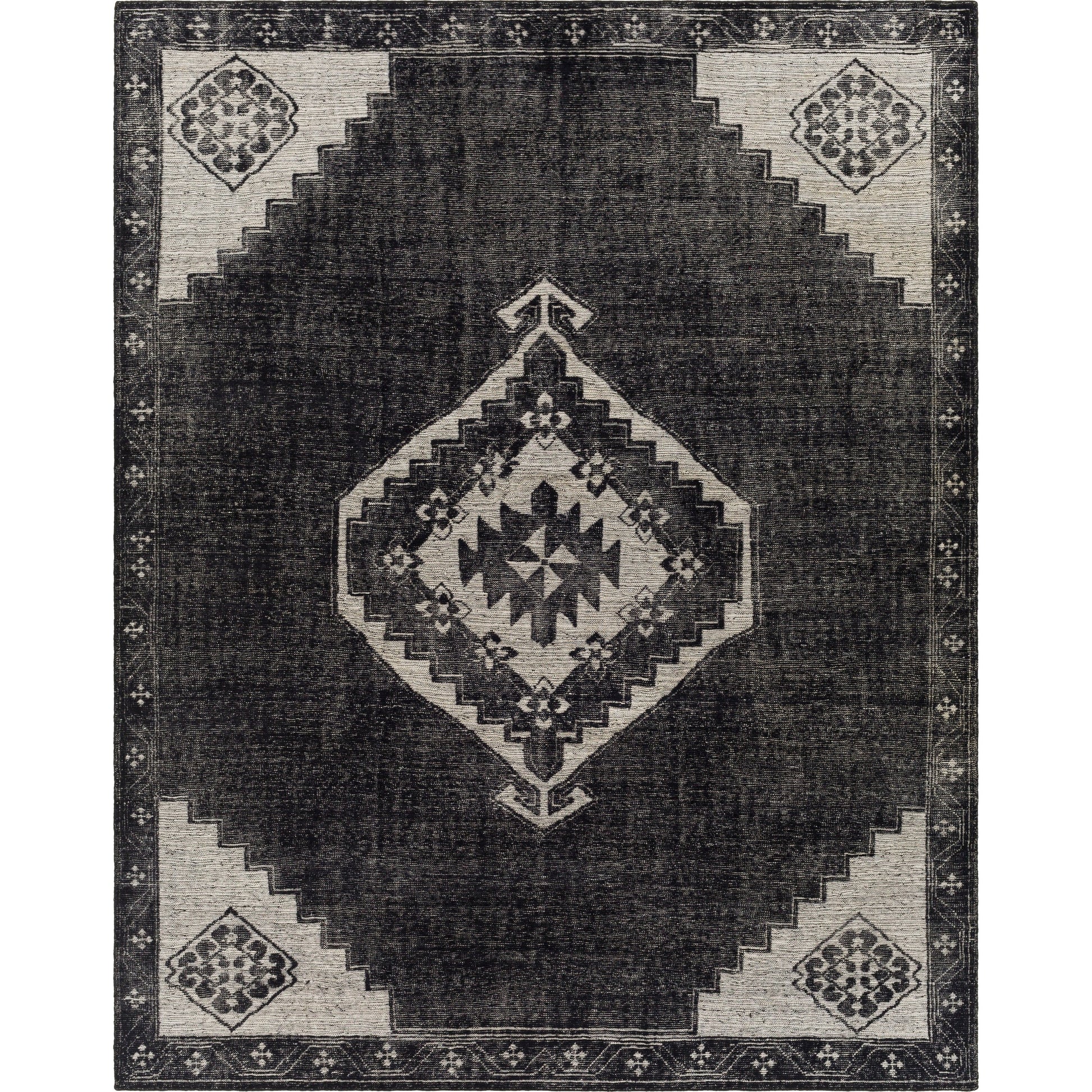 Burnley BUY-2300 Rug by Surya in black, light beige. Made from 100% wool in a unique style.