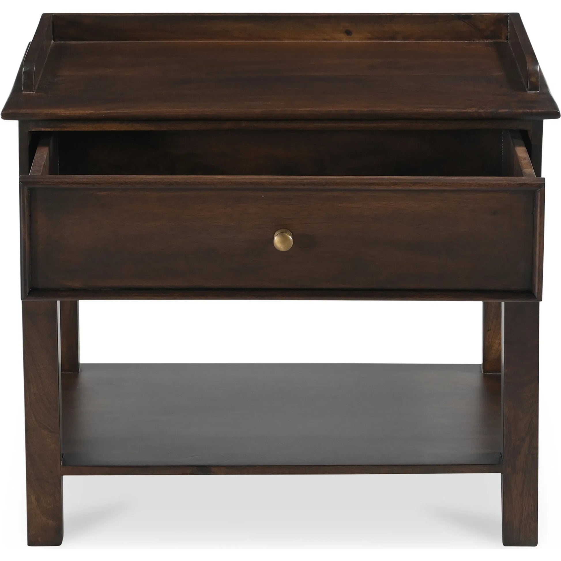Maeve Nightstand by Moe's Home Collection in brown. Made from mango wood, iron in a traditional style.