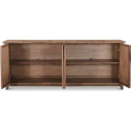 Augusta Sideboard by Moe's Home Collection in brown. Made from reclaimed wood, railway sleeper in a unique style.