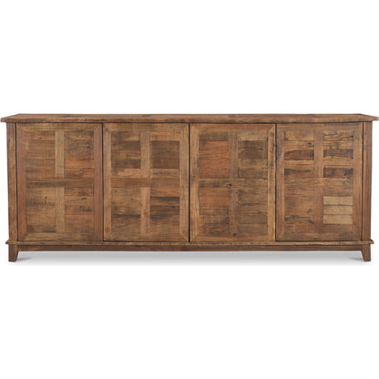 Augusta Sideboard by Moe's Home Collection in brown. Made from reclaimed wood, railway sleeper in a unique style.