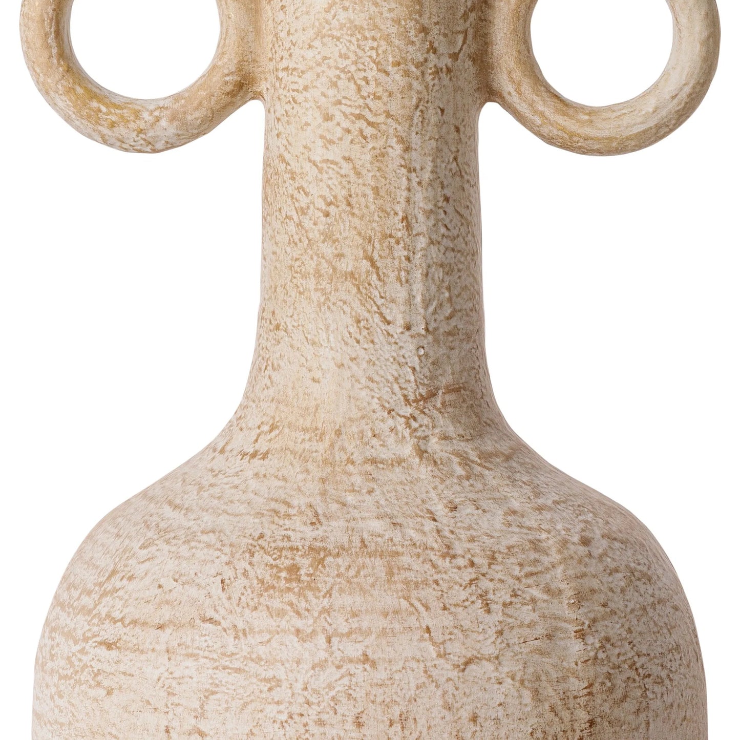 004 SI-1919618 | Closeup | Brava Table Lamp by Surya in mattepolished. Made from shade (outside): linen, shade (inside): polyester, body: ceramic, finial: metal, harp: metal in a modern style.