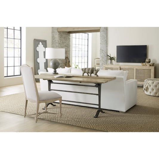 Ciao Bella Flip Top Console by Hooker Furniture in flaky white. Made from maple veneers, metal, solid-wood edge top in a traditional style.