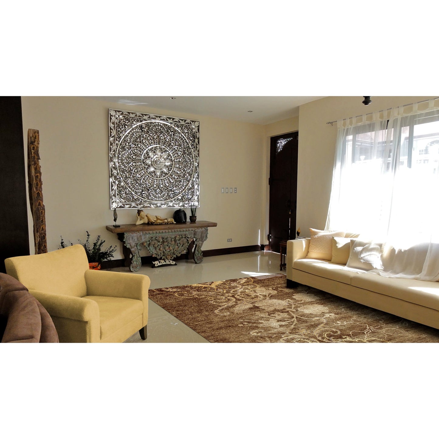 002 SI-2004574,SI-2004575,SI-2004576,SI-2004577 | Lifestyle | Qing Rug - 6067F by Feizy in brown, tan, ivory. Made from wool, viscose in a unique style.