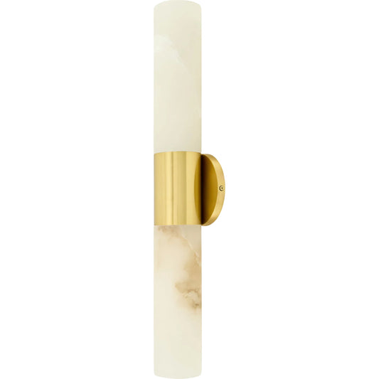 Bravael Wall Sconce by Surya in metallic brass, white. Made from iron, stone in a modern style.
