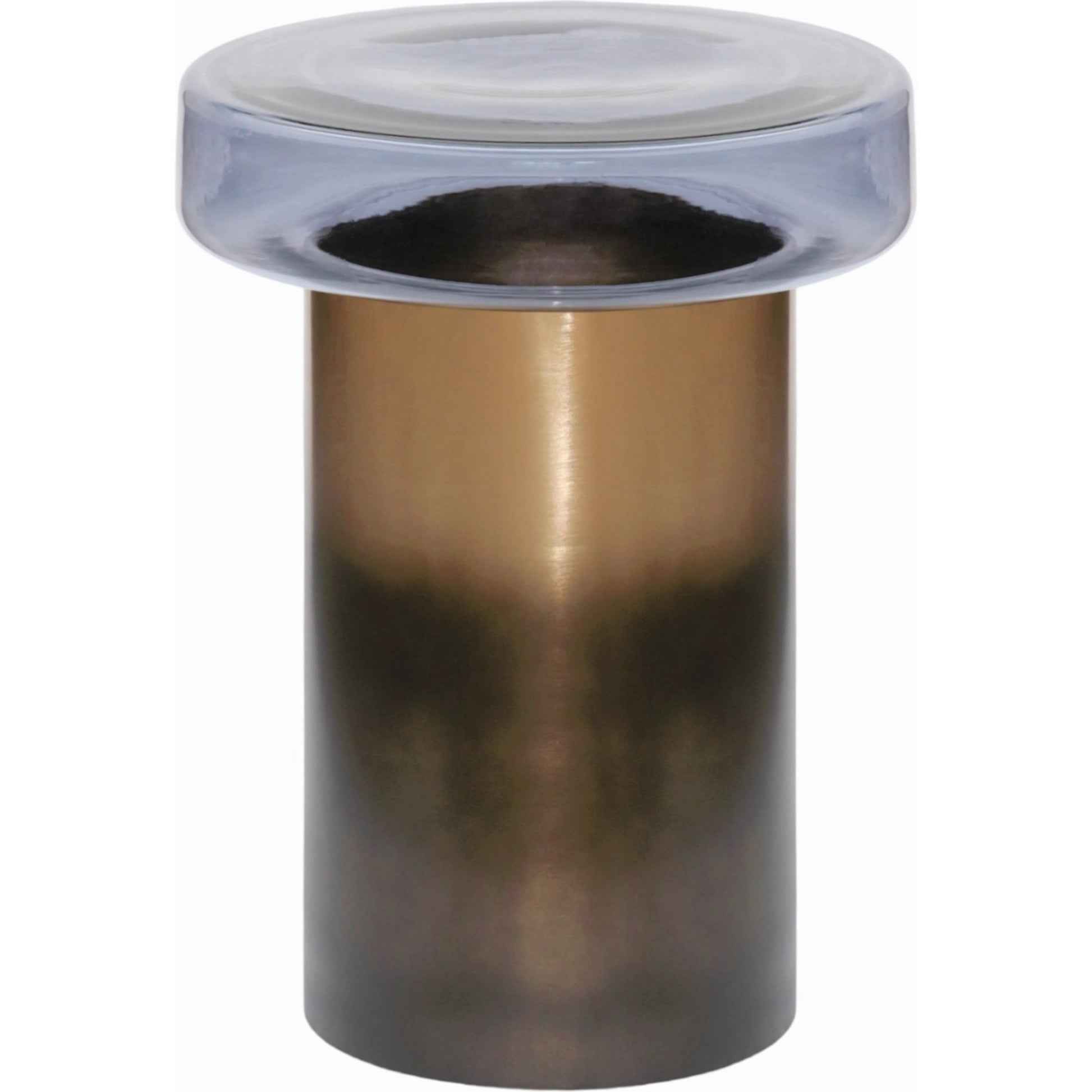 Bolivar End Table - 527898 by Surya in top: blue, base: metallic - gold and two-tonedtinted. Made from glass, iron in a modern style.