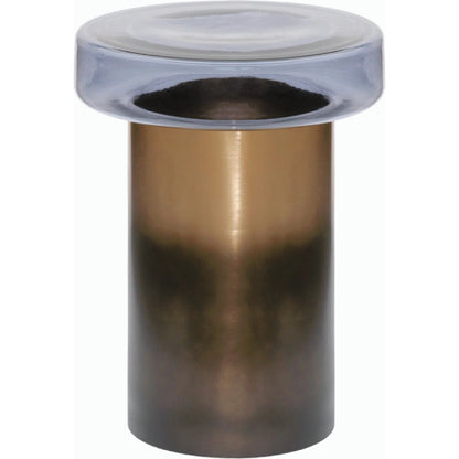 Bolivar End Table - 527898 by Surya in blue, metallic gold and two-tonedtinted. Made from glass, iron in a modern style.