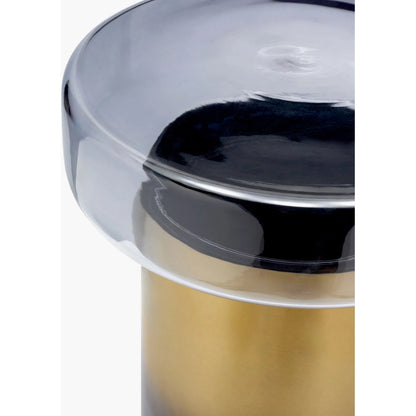 Bolivar End Table - 527898 by Surya in blue, metallic gold and two-tonedtinted. Made from glass, iron in a modern style.