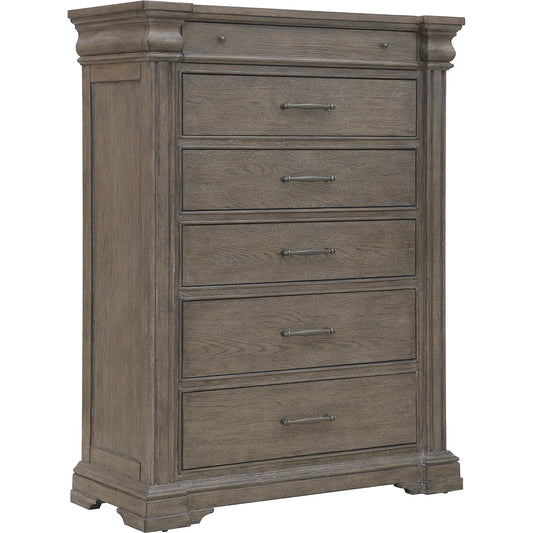 001 SI-2383582 | Primary Silo | Madison Ridge 6 Drawer Chest by Pulaski Furniture in natural bark. Made from flat-cut white oak wood veneers in a unique style.