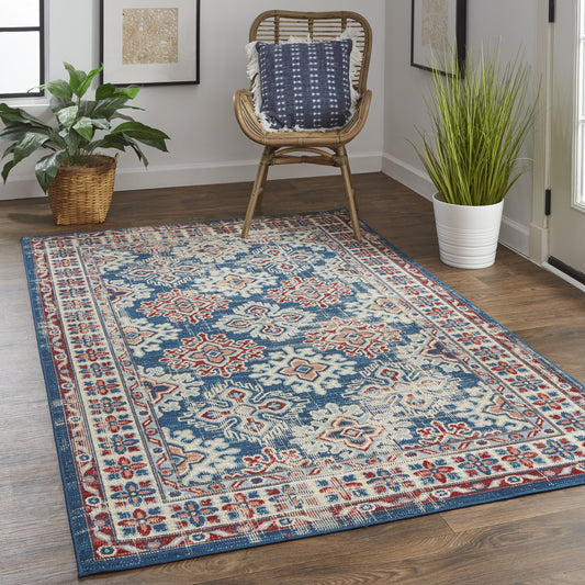 Nolan Transitional Oriental Rug - 39CAF by Feizy in blue, red, ivory. Made from polypropylene in a unique style.