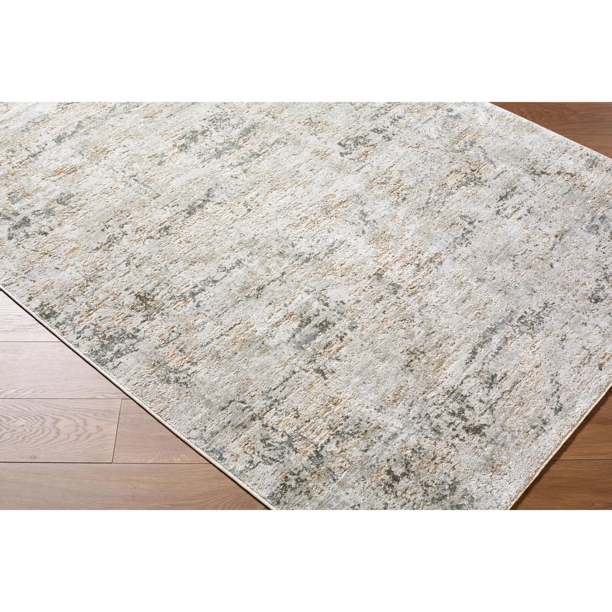 Brunswick BWK-2350 Rug by Livabliss in cream, light gray, medium brown, light brown, charcoal, mustard. Made from face: 50% polyester, 50% polypropylene, warp: 100% cotton in a unique style.
