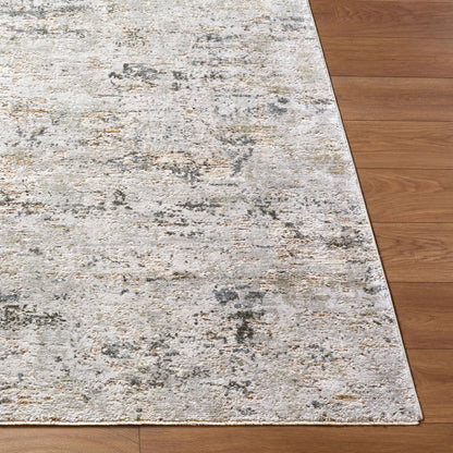 Brunswick BWK-2350 Rug by Livabliss in cream, light gray, medium brown, light brown, charcoal, mustard. Made from face: 50% polyes