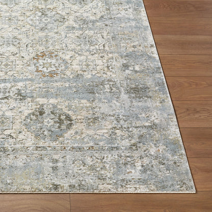 Brunswick BWK-2352 Rug by Livabliss in light gray, charcoal, cream, light brown, mustard, medium brown. Made from face: 50% polyes