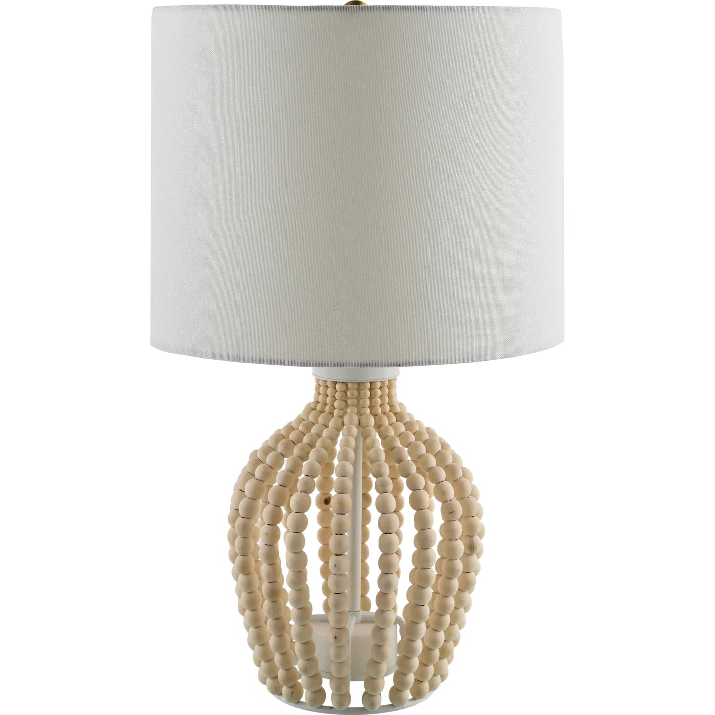 001 SI-2246071 | Primary Silo | Bawku Accent Table Lamp by Livabliss in body: white; shade: white; finial: white; harp: metallic - gold; cord: translucent and paintedpainted. Made from beechwood, linen, plastic, resin in a transitional style.