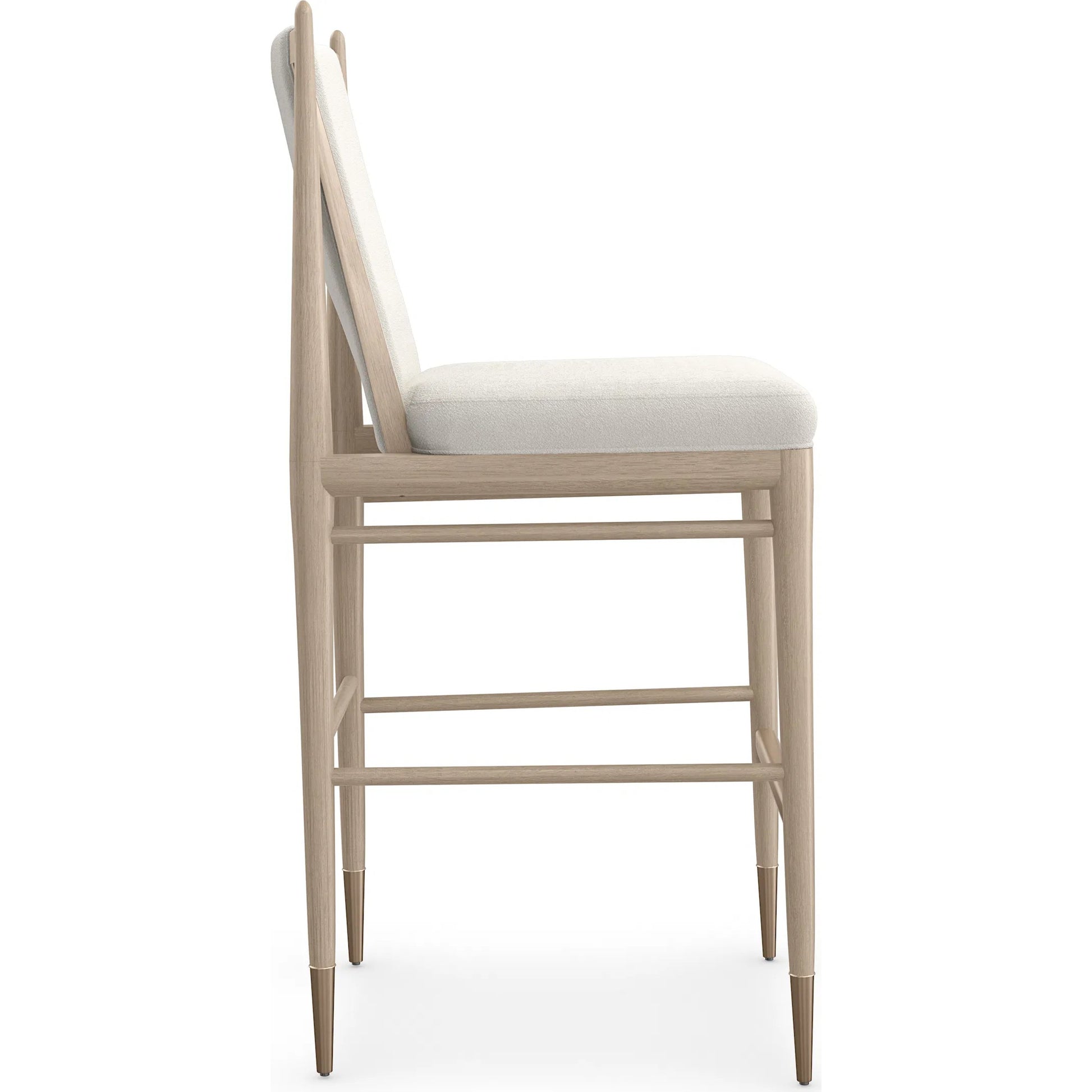 Unity Light Bar Stool by Caracole. Made from oak in a unique style.