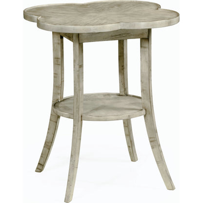 Casual Accents Country Walnut Quatrefoil Accent Table by Jonathan Charles. Made from acacia in a traditional style.
