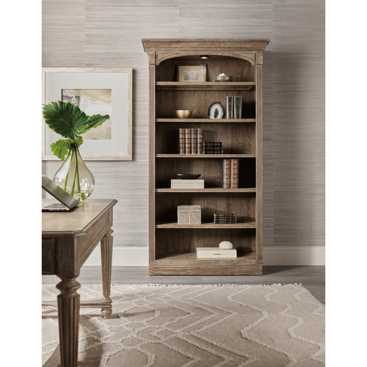 Sutter Bookcase by Hooker Furniture in claro. Made from cathedral oak veneers in a traditional style.