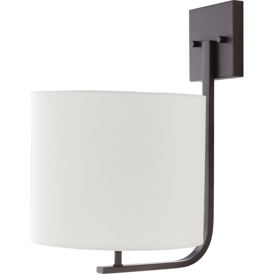 Bryan Wall Sconce - 24029 by Surya in dark brown, white and paintedpowder coated. Made from linen, metal in a modern style.