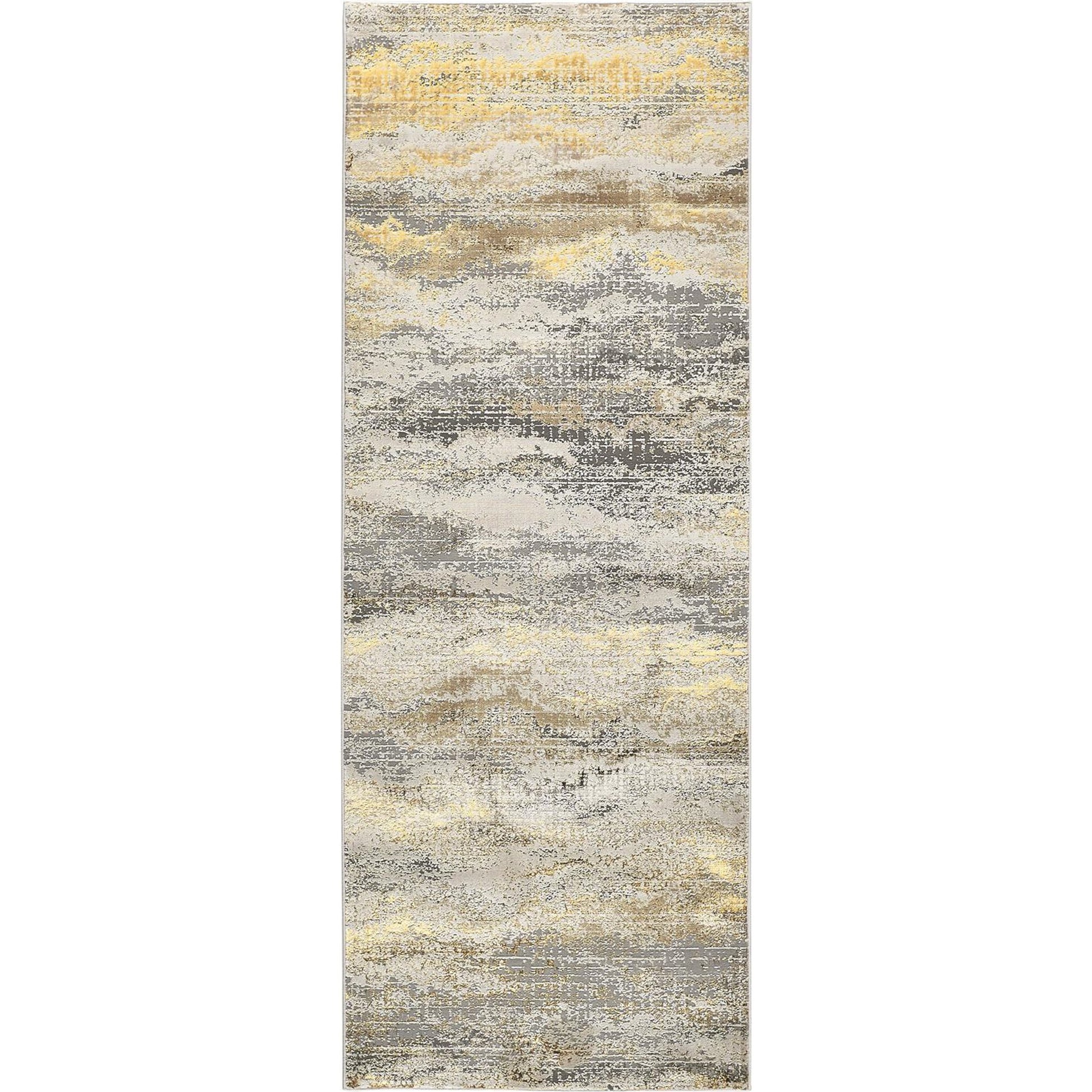 Aura Rug - 3735F by Feizy in gold, gray, ivory. Made from polyester, polypropylene in a unique style.