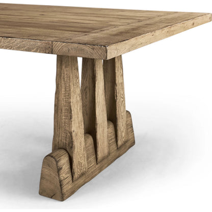 124" Echo Canyon Rectangular Dining Table by Jonathan Charles in faded oak. Made from oak veneer in a transitional style.
