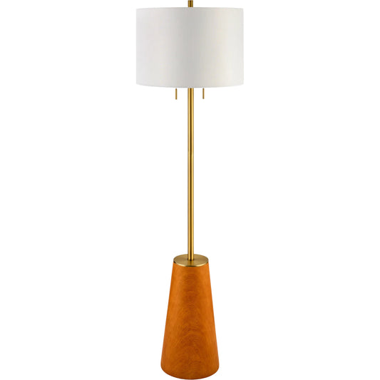 Beyla Floor Lamp by Surya in brown. Made from resin, linen, polyester, steel in a eclectic & global style.