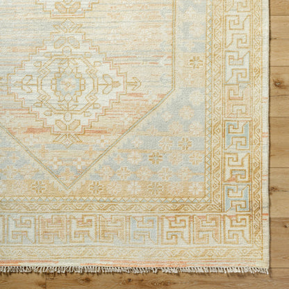 Bunyan BYN-2300 Rug by Surya in light beige, dusty pink, pale blue, mustard. Made from main: 70% wool, main: 30% viscose in a unique style.