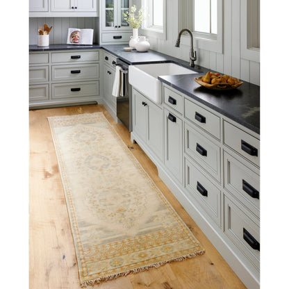 Bunyan BYN-2303 Rug by Surya in wheat, peach, seafoam, slate. Made from main: 70% wool, main: 30% viscose in a unique style.