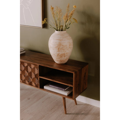 O2 Tv Cabinet by Moe's Home Collection in natural. Made from solid sheesham in a modern style.