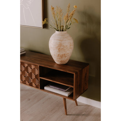 O2 Tv Cabinet by Moe's Home Collection in natural. Made from solid sheesham in a modern style.