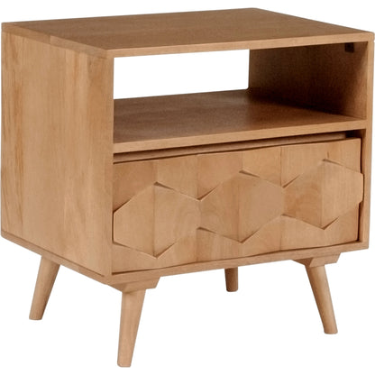 O2 Nightstand by Moe's Home Collection in natural. Made from sheesham wood, iron allen bolts in a modern style.