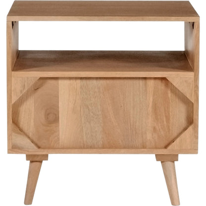 O2 Nightstand by Moe's Home Collection in natural. Made from sheesham wood, iron allen bolts in a modern style.