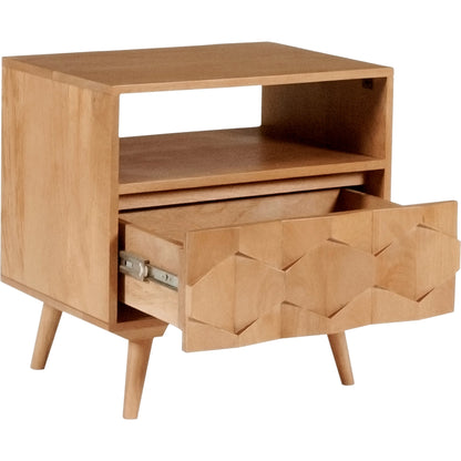 O2 Nightstand by Moe's Home Collection in natural. Made from sheesham wood, iron allen bolts in a modern style.