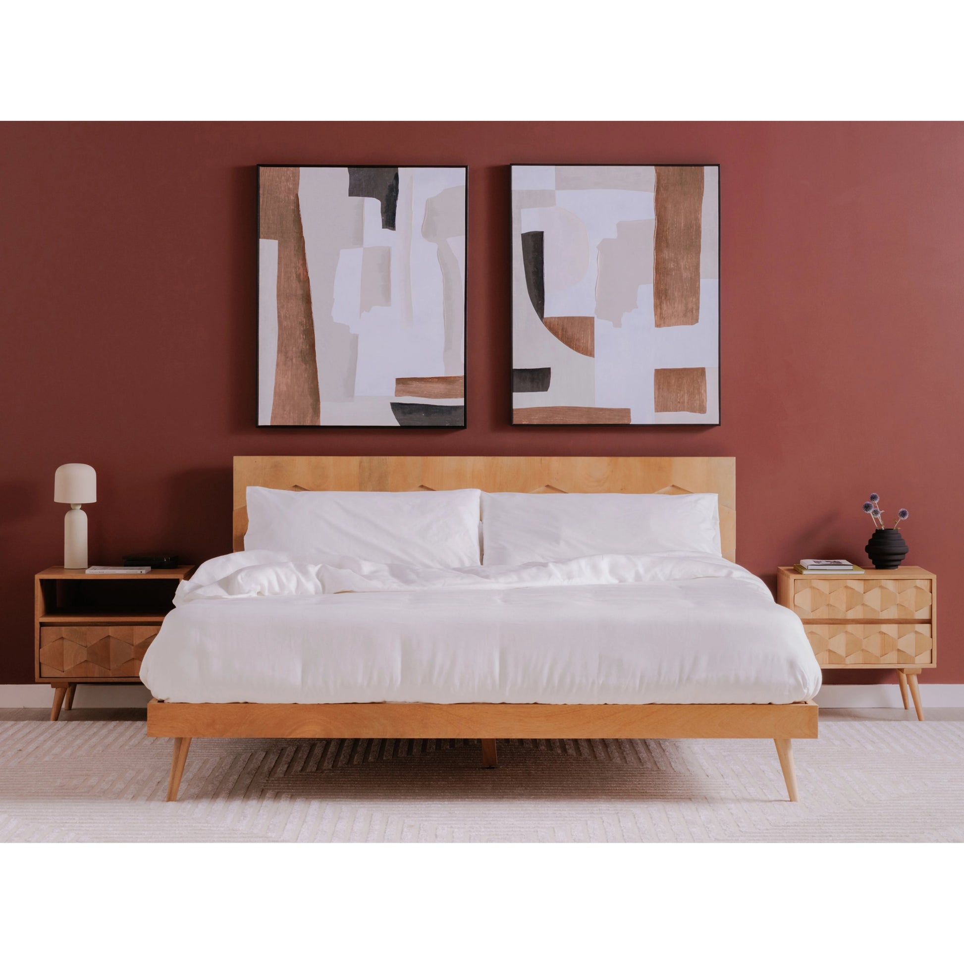 O2 Nightstand by Moe's Home Collection in natural. Made from sheesham wood, iron allen bolts in a modern style.