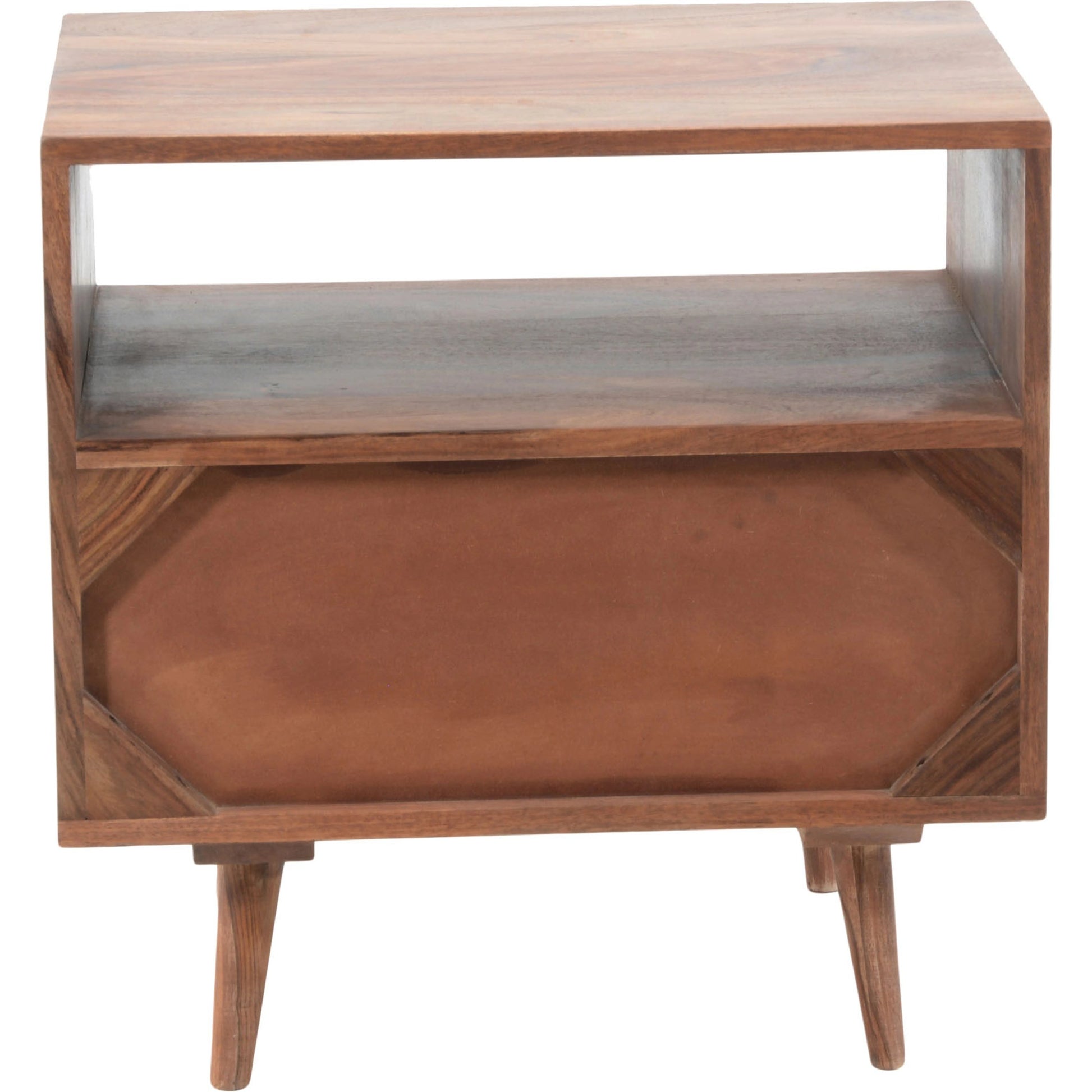 O2 Nightstand by Moe's Home Collection in natural. Made from sheesham wood, iron allen bolts in a modern style.