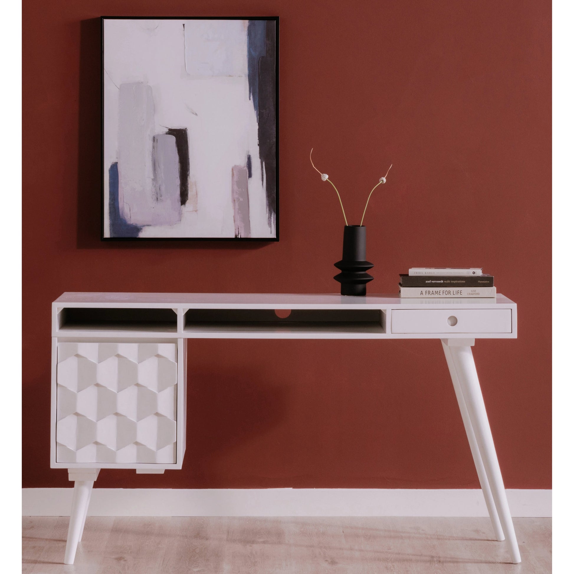 O2 Desk by Moe's Home Collection in natural. Made from solid sheesham in a modern style.