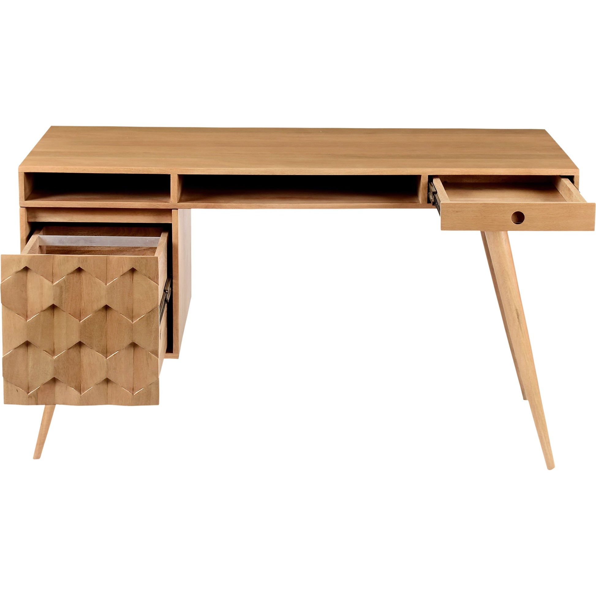 O2 Desk by Moe's Home Collection in natural. Made from solid sheesham in a modern style.