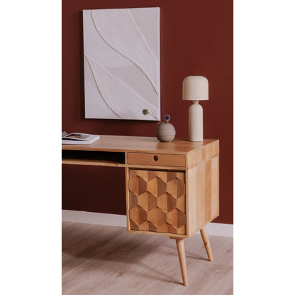 O2 Desk by Moe's Home Collection in natural. Made from solid sheesham in a modern style.