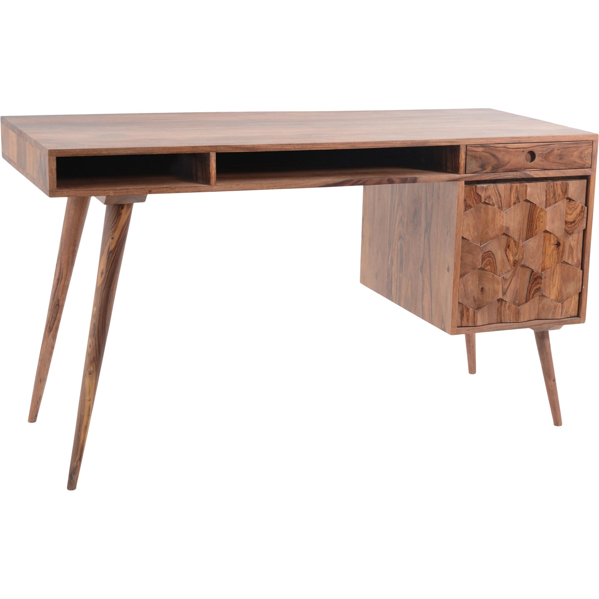 O2 Desk by Moe's Home Collection in natural. Made from solid sheesham in a modern style.