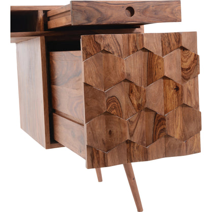 O2 Desk by Moe's Home Collection in natural. Made from solid sheesham in a modern style.